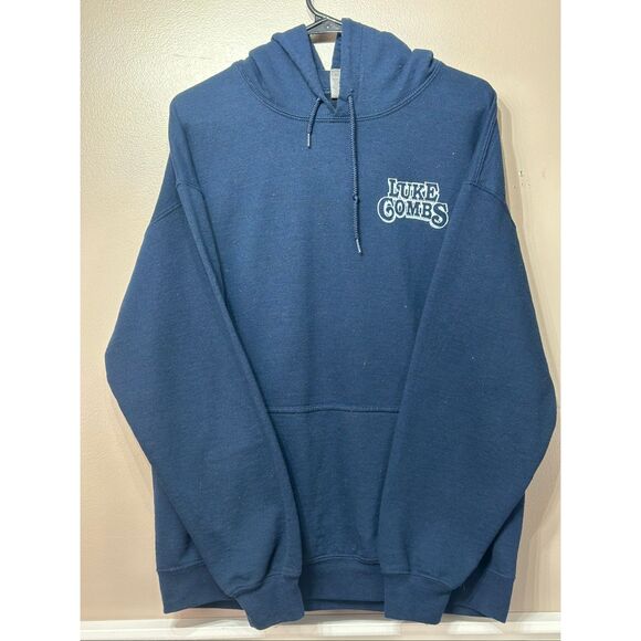 Luke Combs "Beer Never Broke My Heart" Dark Blue Concert Hoodie Sweatshirt Large - Picture 2 of 12